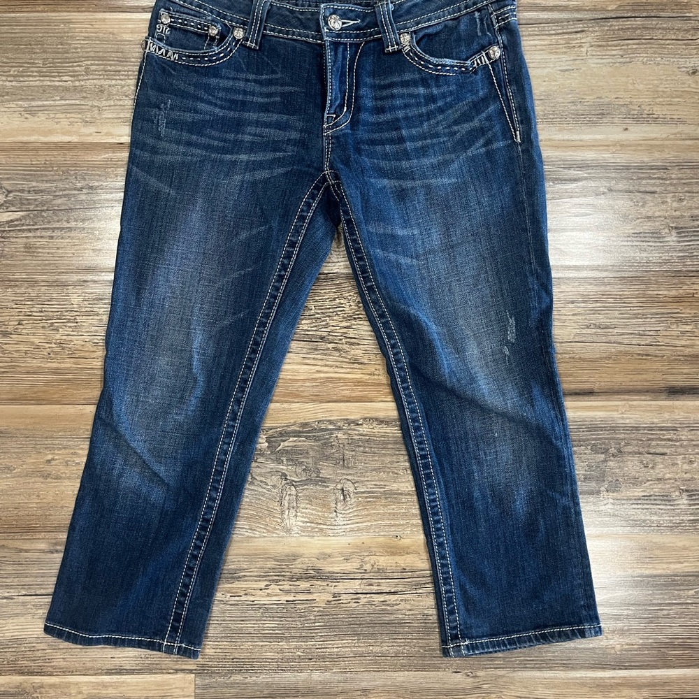 Miss Me Dark Blue Cropped Jeans